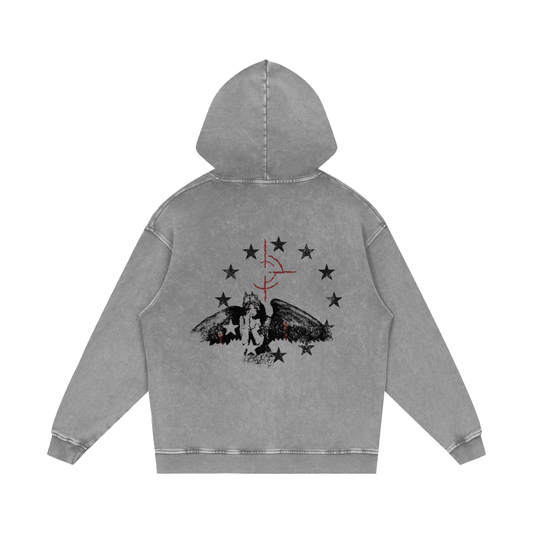 Snow Washed Loose Cotton Hoodie