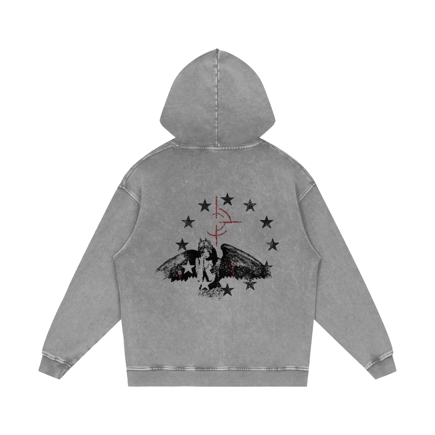 Snow Washed Loose Cotton Hoodie